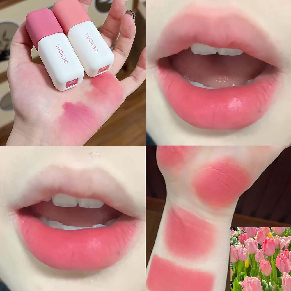 Matte Velvet Liquid Lipstick Natural Long-Lasting Low Saturation Rose Pink Lip Mud Portable Finish Smooth Peach Lip Gloss Makeup