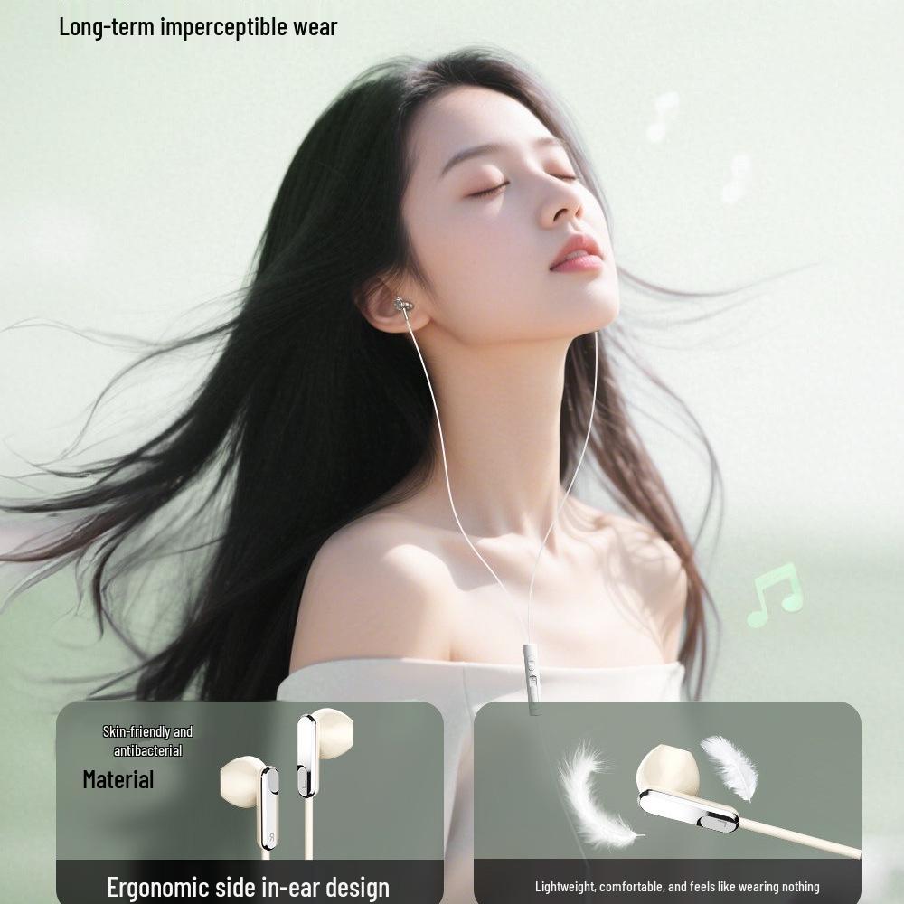 Wired Noise-Cancelling In-Ear Headphones with Type-C Interface - High-Quality Sound & Heavy Bass for Gaming and Music on Phones & Tablets