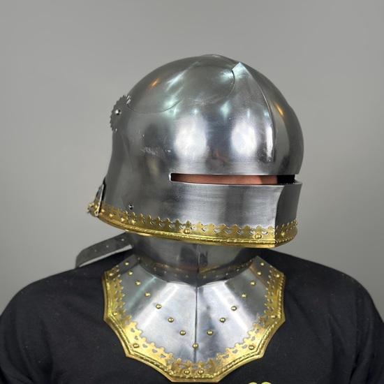 German Sallet Helmet Medieval 18g Mild Steel Helmet LARP Cosplay Halloween Costume Gothic Armor Helmet Best Gift