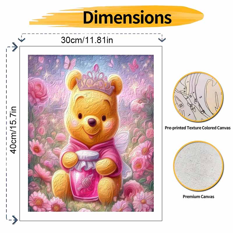 Disney Oil Paint Hand Painting Kit Princess Winnie Decoration Classic Style Home Decor Romantic Floral Fairytale Art Craft Gift Idea