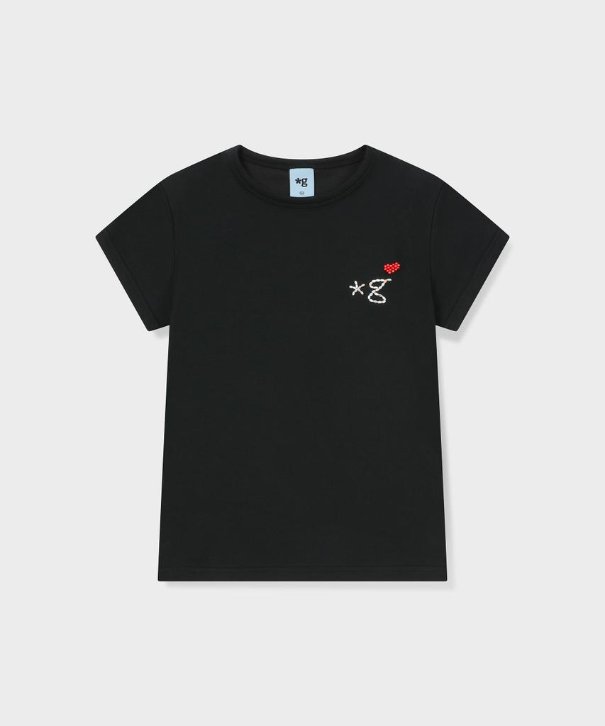 Geulleondeun Beaded Logo T-Shirt (Black)_G26Bwjts01