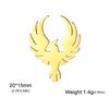 Phoenix Totem Brooch for Men Women Stainless Steel Gold Animal Groom Shirt Suit Badge Pin Accessories