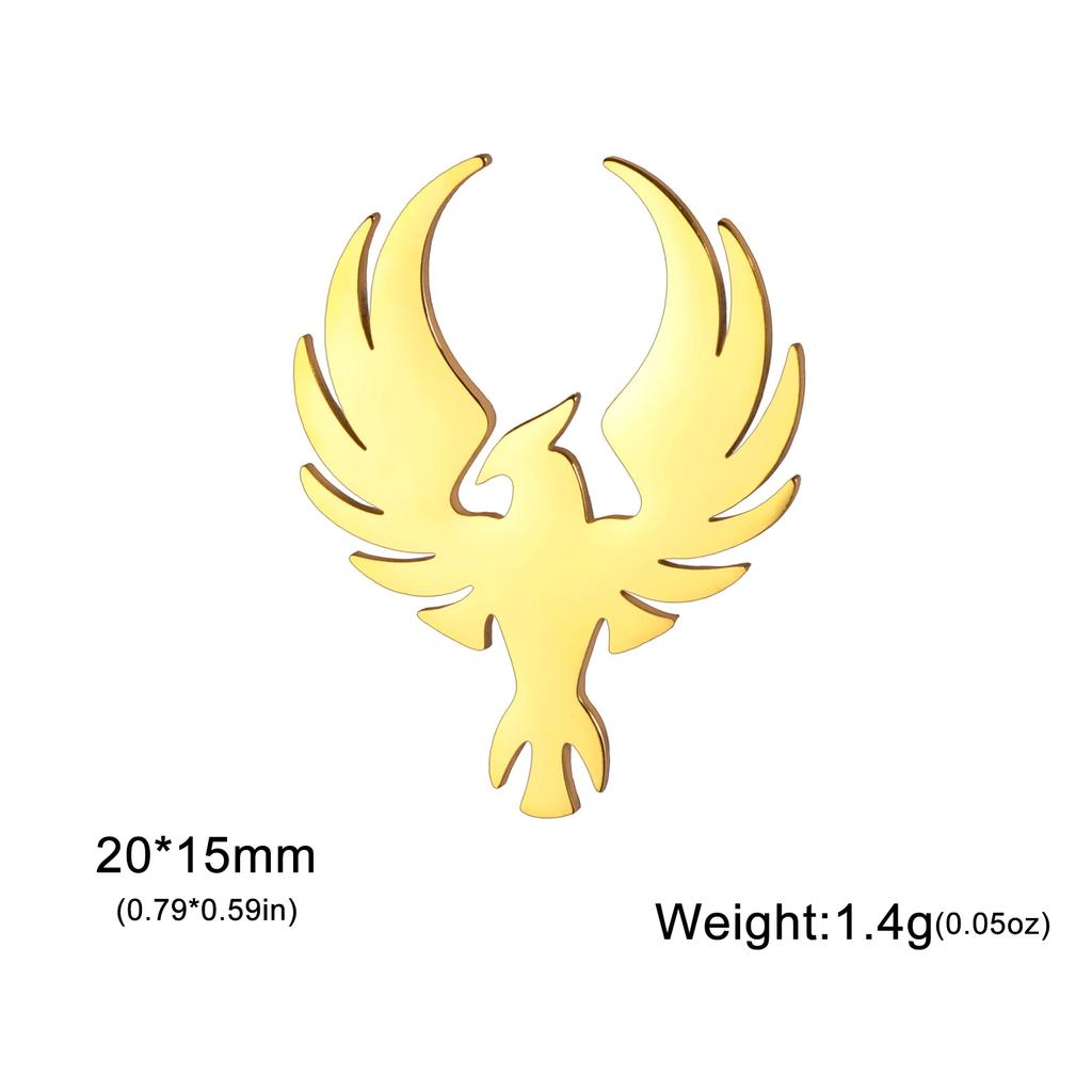 Phoenix Totem Brooch for Men Women Stainless Steel Gold Animal Groom Shirt Suit Badge Pin Accessories