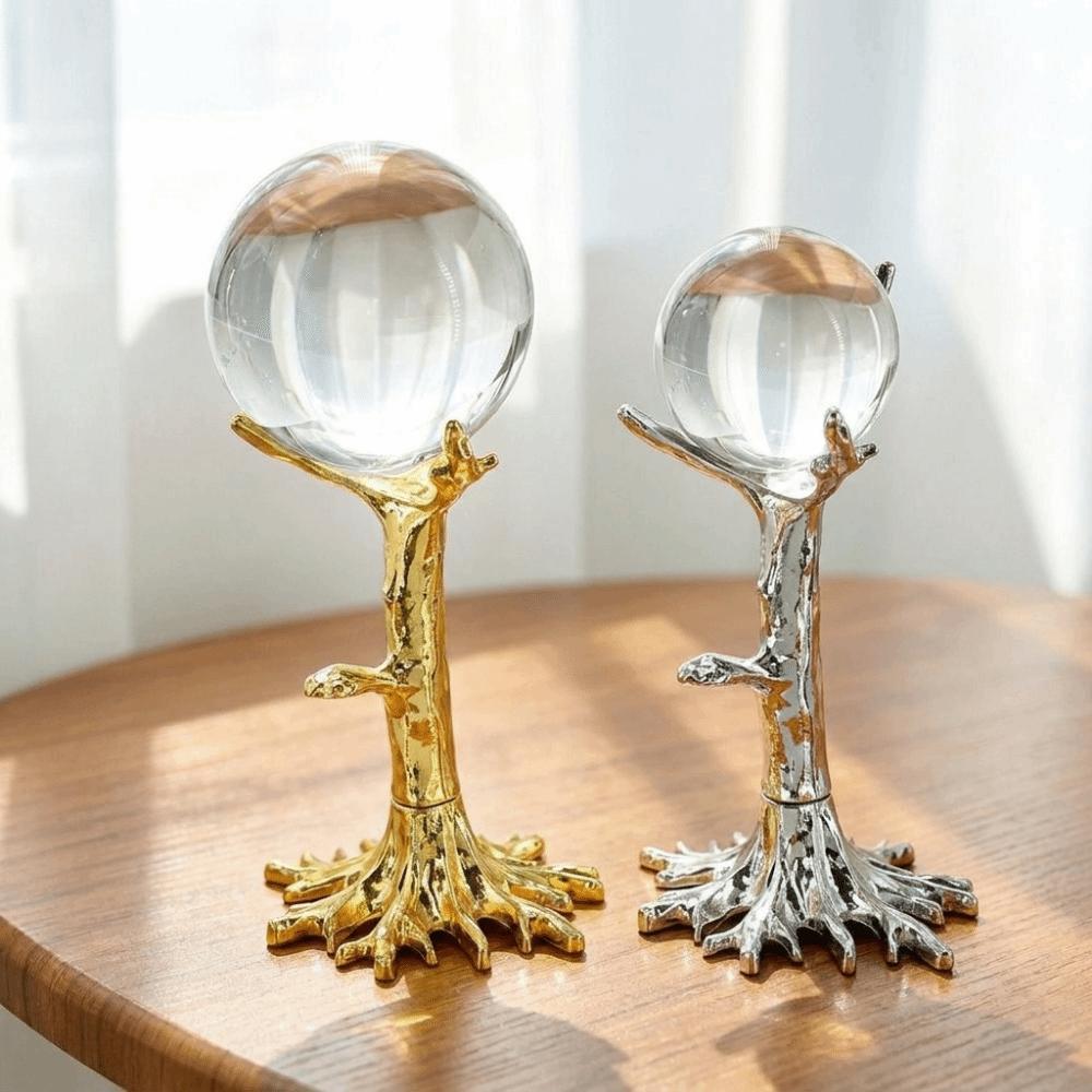 Gold/Sliver Tree Shape Crystal Ball Stand Electroplating Crystal Ball Display Stand  Office