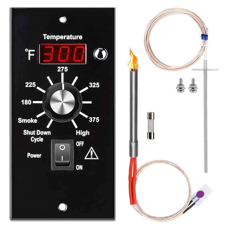 Digital Temperature Controller Replacement Parts BAC236 for Traeger Wood Pellet Grill Smoker, Upgrade Control Board Replacement Parts with 7" RTD