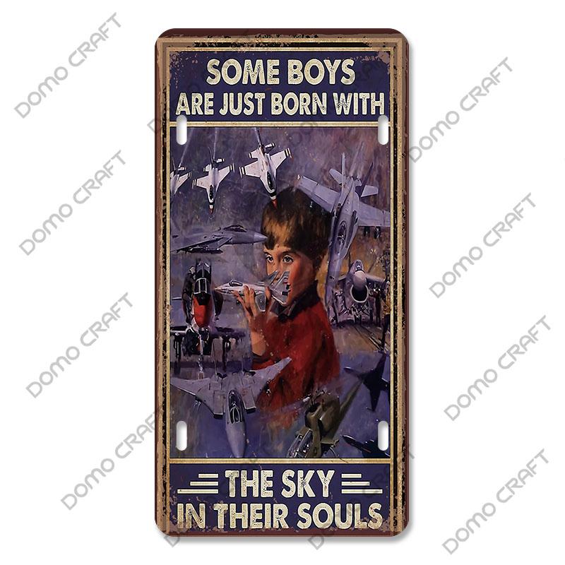 Pilot Poster Vintage Metal Plate Airplane Flight Attendant Metal Tin Sign Retro Wall Decor for Flying Club Home