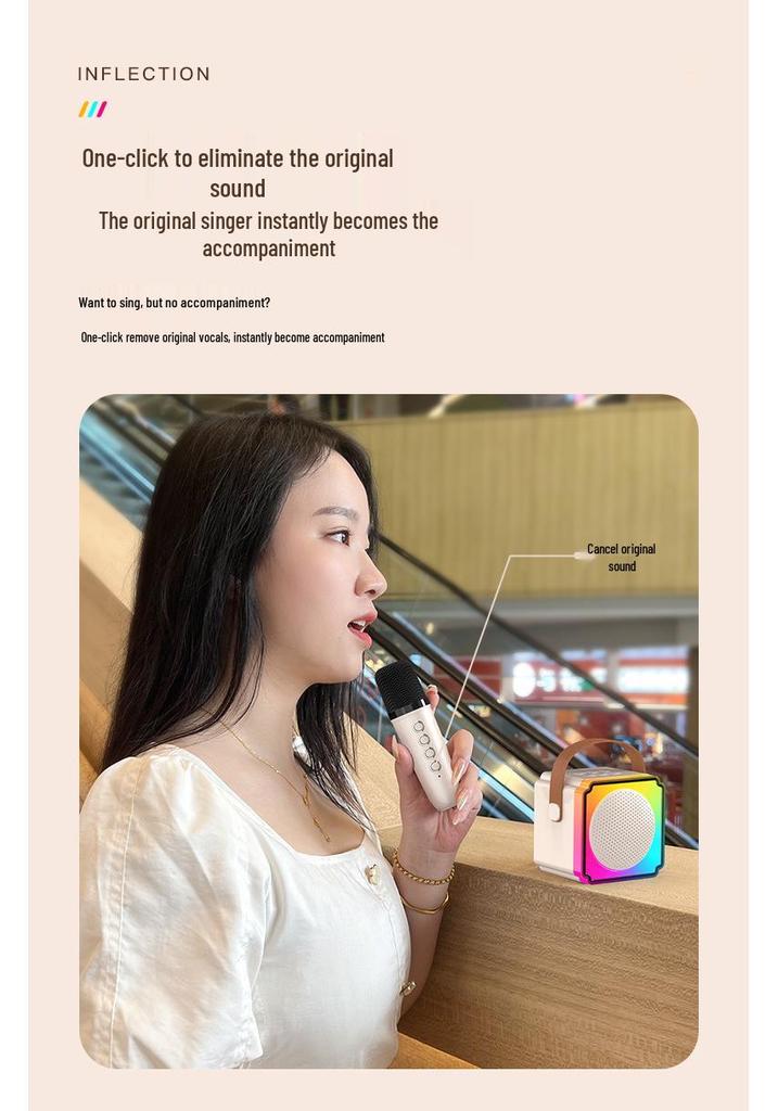 Private Mold P8 Bluetooth Wireless KTV Speaker & Kids' Microphone All-in-One for Home and Outdoor Use