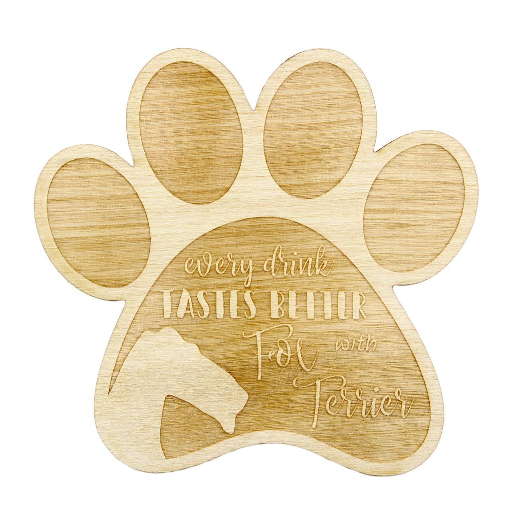 Fox Terrier Smooth - Mug coaster, engraved coaster with dog, gift for dog lover by Art-Dog brand