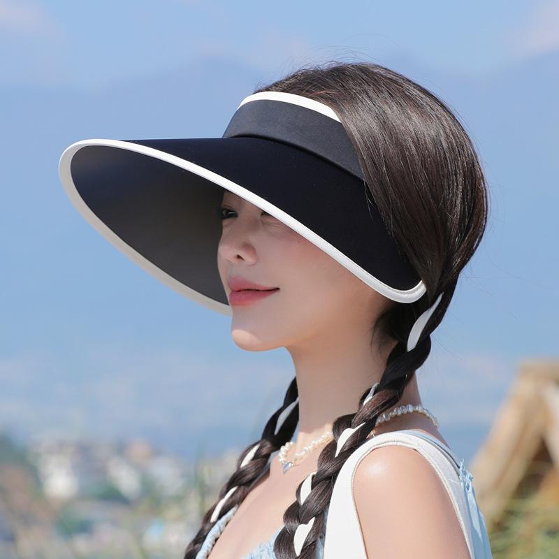 Summer UV Protection Sun Hat Children Ice Silk Eaves Empty Top Sun Hat Versatile Fashion Bow Sun Protection Hat