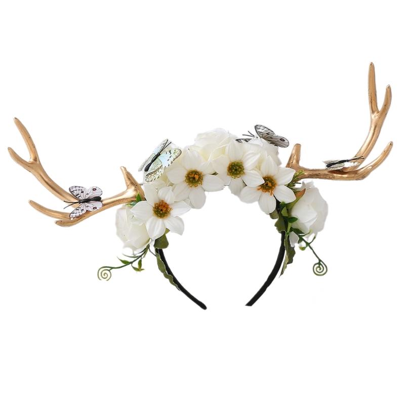 

Reindeer Antlers Headbands For Christmas Halloween Festal Party Accessories Soft Fabric Elastic Band Family Friendly Costume Decoration