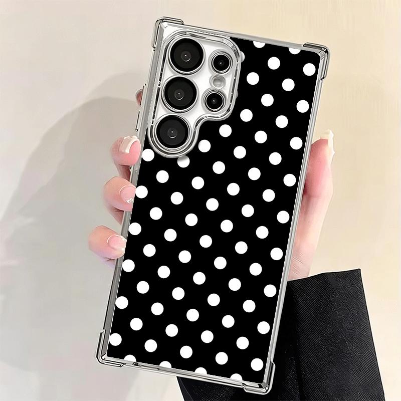 Polka Dots Art Fashion Desgin Plating Phone Case For Samsung Galaxy S24 S25 FE S26 Edge S23 Ultra S22 S21 Plus S20 Anti-Fall Air