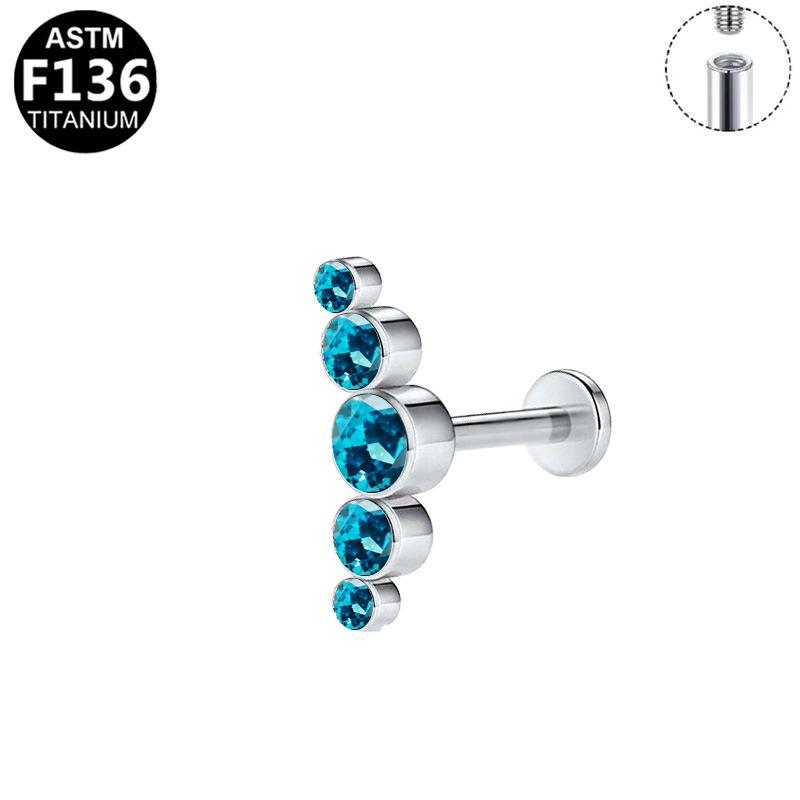 Titanium G23 Internal Thread T-shaped Lip & Ear Cartilage Stud