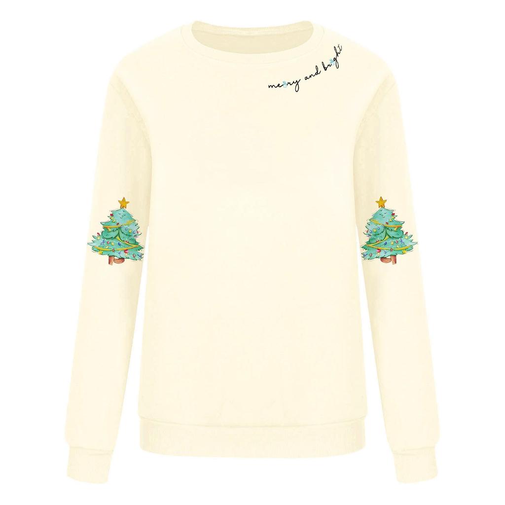 Ladies' Loose Comfortable Casual Fashionable Christmas Printed Hooded Sweatshirt