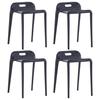 VidaXL 4x Stackable Stools Kitchen Stool Dining Room Stool Bar Stool Counter Bistro Home Black 247281