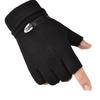Unisex Half-Finger Velvet Cycling Gloves for Autumn/Winter - Warm, Thickened, Outdoor, Children's & Couples' Styles