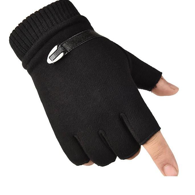 Unisex Half-Finger Velvet Cycling Gloves for Autumn/Winter - Warm, Thickened, Outdoor, Children's & Couples' Styles