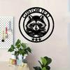 Metall Wandkunst Waschbär Schwarz Vintage Stern Handgefertigt Wohnkultur Plakette