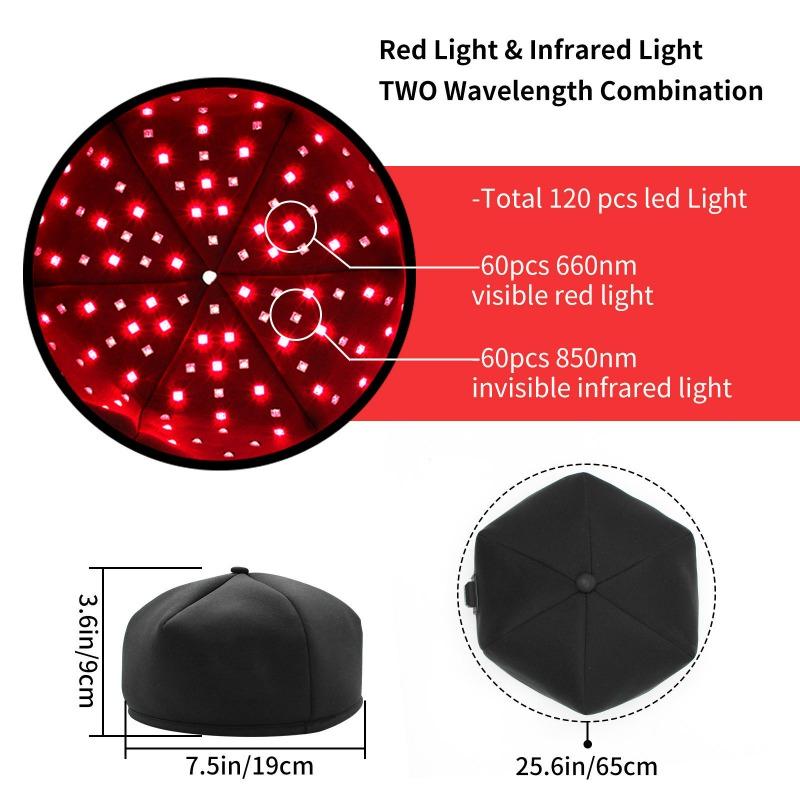 Red Light Therapy Hat Near Infrared LED Treatment Helmet Hair Growth Cap Prevent Loss Head Relaxation Scalp Relief