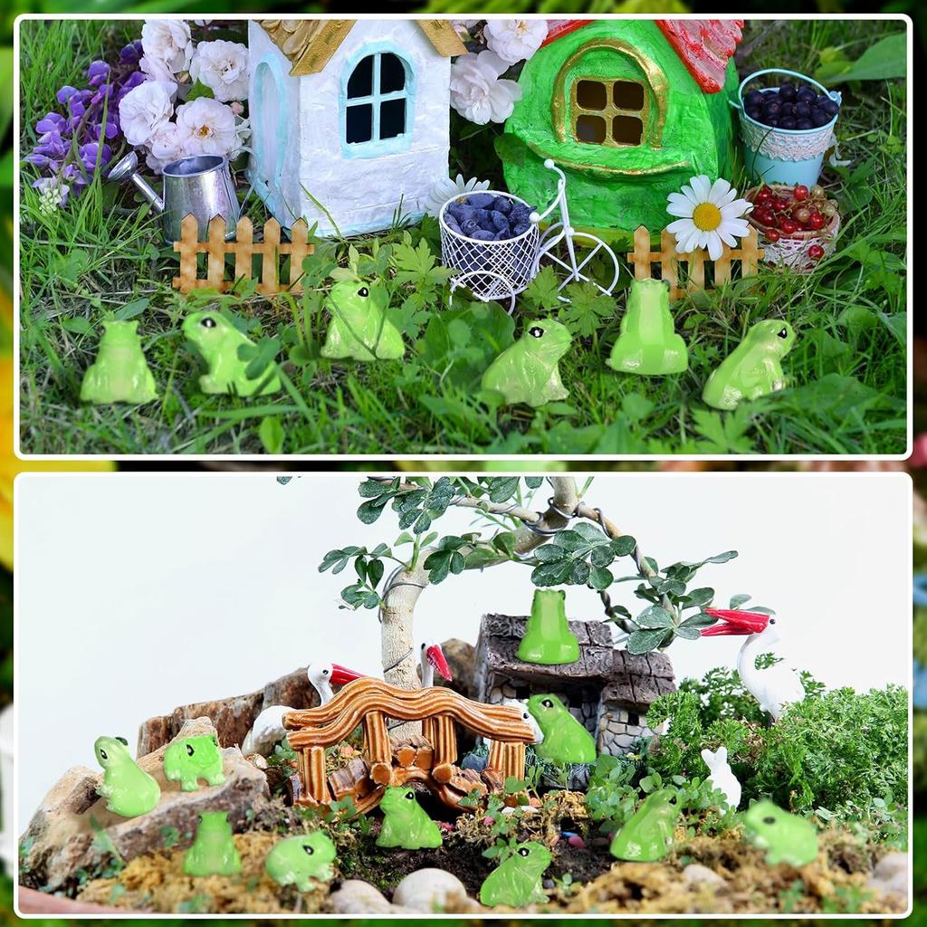 100/50Pc Resin Mini Frogs Figurines Animals Glow In The Dark Tiny Frogs For Garden Landscape Micro Diy Ornament Home Decor