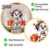 DIY Christmas Window Ornaments Spotted Puppy/Penguin Static Sticker Cute Watercolor Animal Glass Stickers with Colorful Lights & Gift Boxes Puppy or