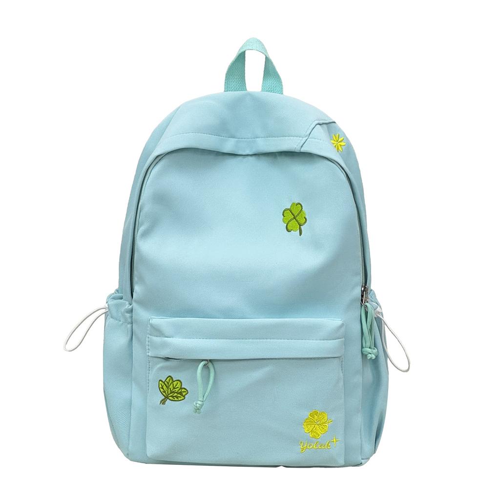 Schoolbag Schoolbag New College Students Junior High School Students Backpack Simple Four-leaf Clover Versatile Large Capacity Campus Backpack
