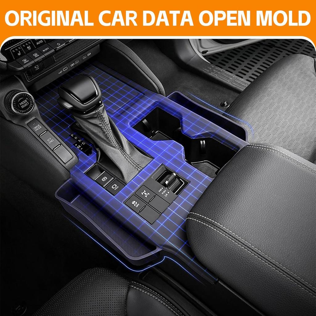 Black Center Console Cover Compatible With 2024 2025 Toyota Land Cruiser First Edition 250/Prado/LC250 Seat Gap Storage Box Center Console Organizer