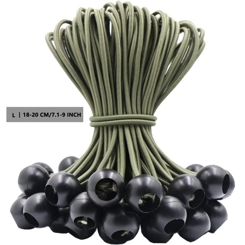 Ball Bungee Cords 4/6/9 Inch,50 Pcs Tarp Ball Bungee Ties Heavy Duty Canopy Tie Downs For Camping,Tent Poles With Uv Resistant
