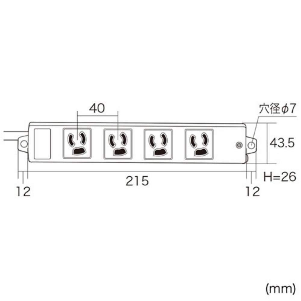 SANWA SUPPLY Construction Site Tap, 3-Pin Magnetic Retainer, 4 Outlets, 5m, TAP-KE4-5