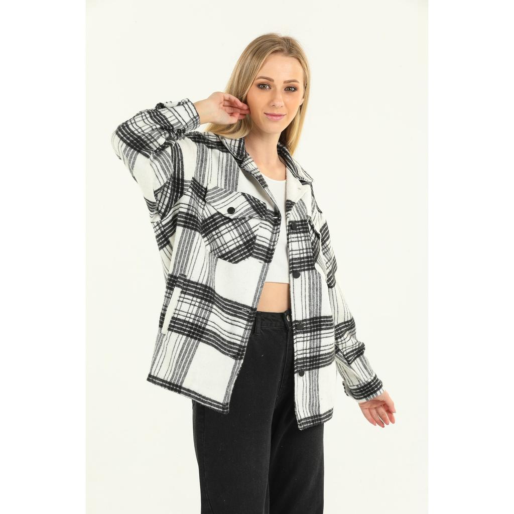 Langes Holzfällerhemd aus Baumwolle mit Karomuster