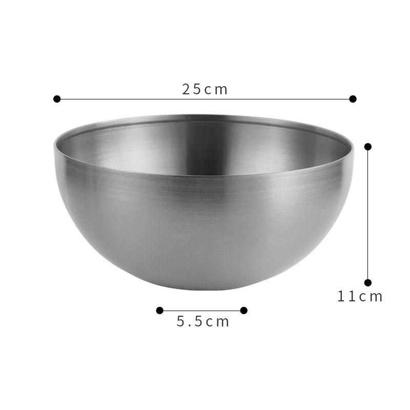 304 Stainless Steel Fruit Salad Bowl Korean Silver Gold Soup Rice Noodle Bowl Multifunctional Large Capacity Food Container