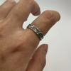 Adjustable Sterling Geometric Rhombus Ring Set Couples Vintage Retro Unisex Handmade Jewelry