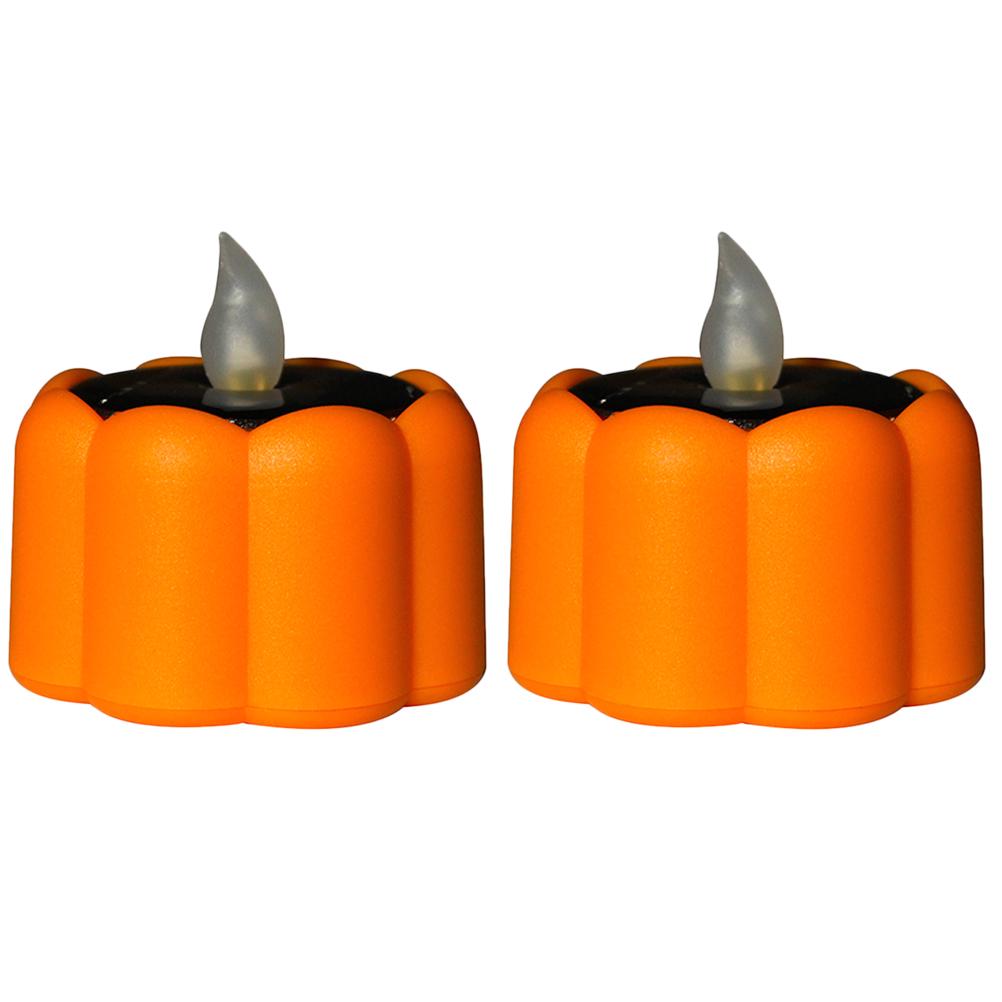 10Pcs Pumpkin Lantern Decorative Lights LED Solar C Halloween Party Tea Light Waterproof Dustproof Safe Indoor Outdoor Use
