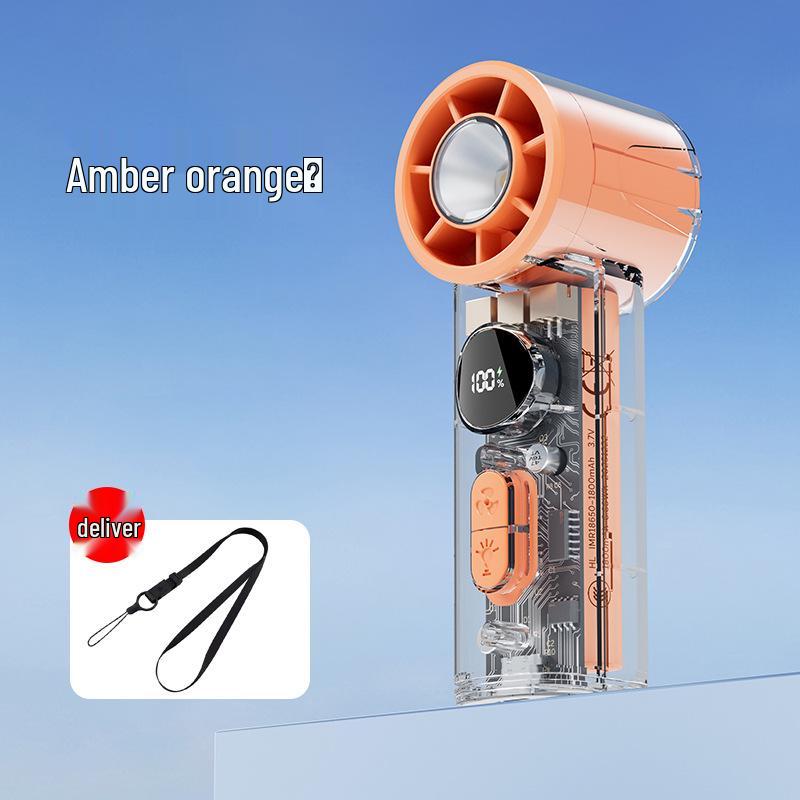 Portable USB Rechargeable Neck-Hanging Foldable Mini Handheld Fan with High-Speed Turbine
