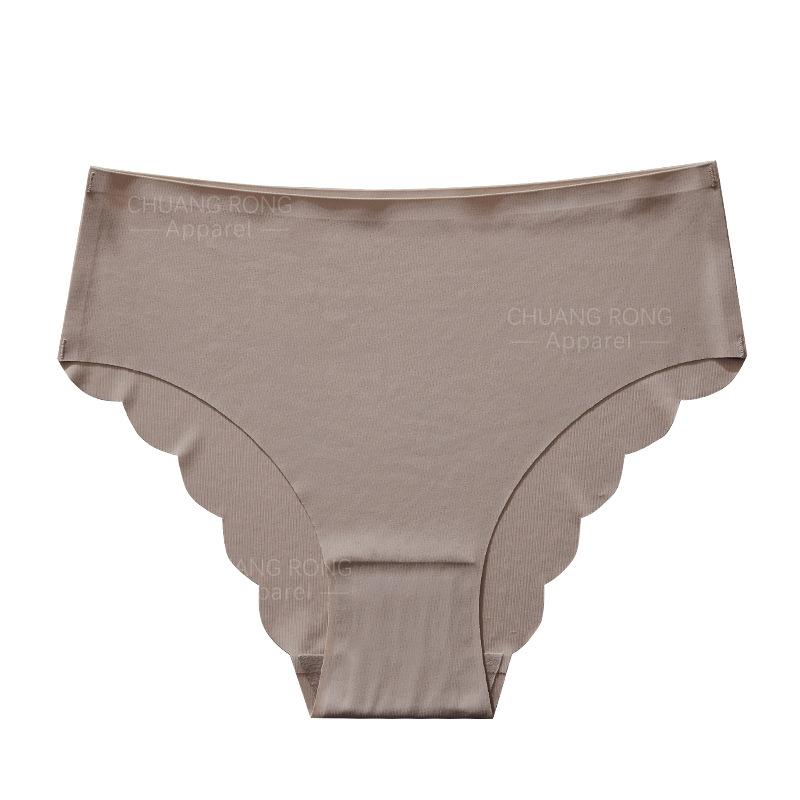 

Бесшовные трусы с волнообразным краем, хлопковая ластовица, высокая эластичность, быстросохнущие, однотонные, новые спортивные трусы с низкой посадкой S темно-коричневого