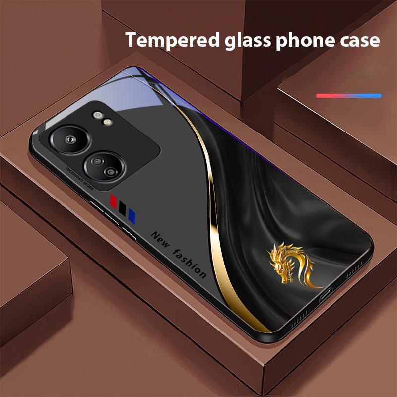 Starlight Zodiac For Xiaomi Redmi 13C Note13 12 Pro Plus 5G Note 9 13T Pro POCO X6 F5 F6 Black Tempered Glass Phone Case