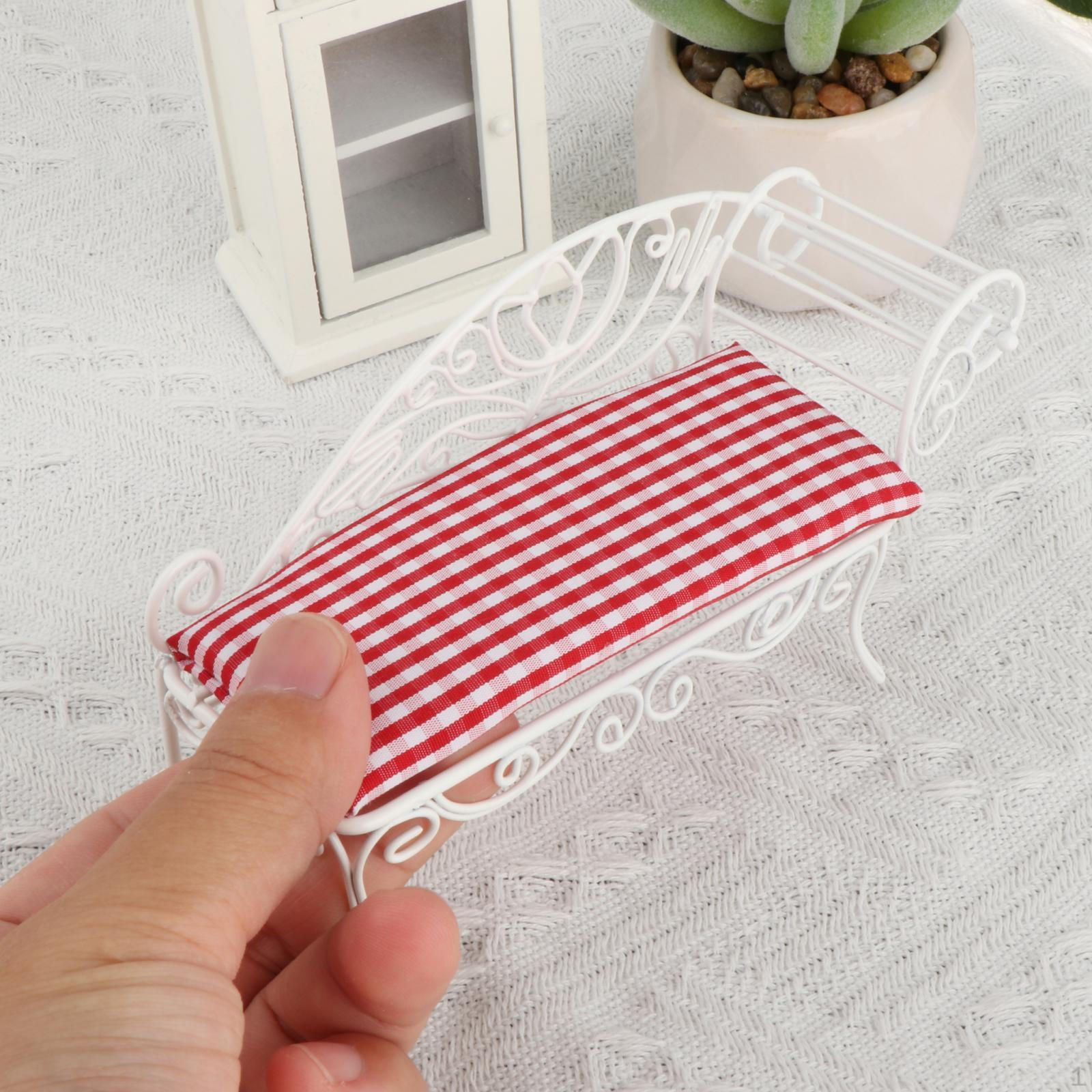 

1/12 Кукольный домик Диван Диван Миниатюрная Скамейка Сцена Орнамент Коллекционный Ландшафт Моделирование чёрный