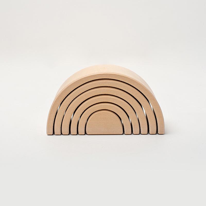 Rainbow Wooden Building Blocks: Early Education Stacking Toy & Children's Room Decor
