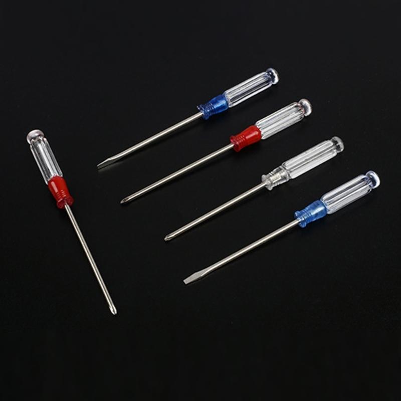 50Pcs  Flat & Slotted Bit Screwdriver with Crystal Handle for Daily Repairs and DIY Projects Steel Construction