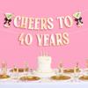 Xo, Fetti Cheers To 40 Years Banner, Gold Foil - 5 Ft. | 40th Birthday Decorations, Dirty Martini Decor, Bday Party Sign, Anniversary Photo Booth