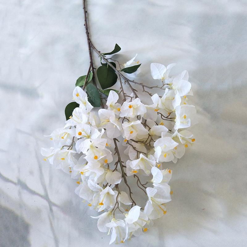 

Flowers Artificial Bougainvillea Fake Plum Blossom Stems For Commercial Decor White