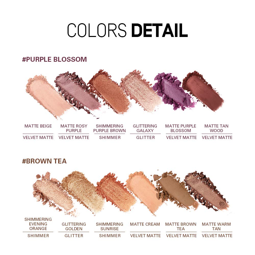 Heme 6-Color Eyeshadow Palette (6 Colors) Brown Tea Taiwanese Cosmetics