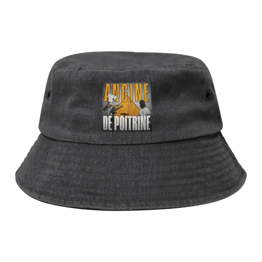 Unisex Distressed Denim Washed Bucket Hat Angine De Poitrine Canadian Band Headwear Fishing FisherUnisex Cap Session Hats Gifts