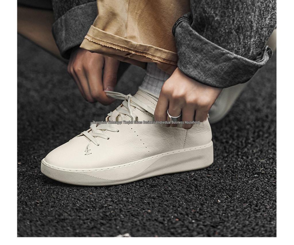 Herren 2025 Trend Lässige Atmungsaktive Weiße Sneaker aus Echtem Leder - High-End Pendelschuhe.