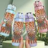 1PC Jesus Always Wins Slogan 750ml Color Plastic Sports Water Bottle Leakproof Flip Straw Lid Suitable for Sports Office Home Use