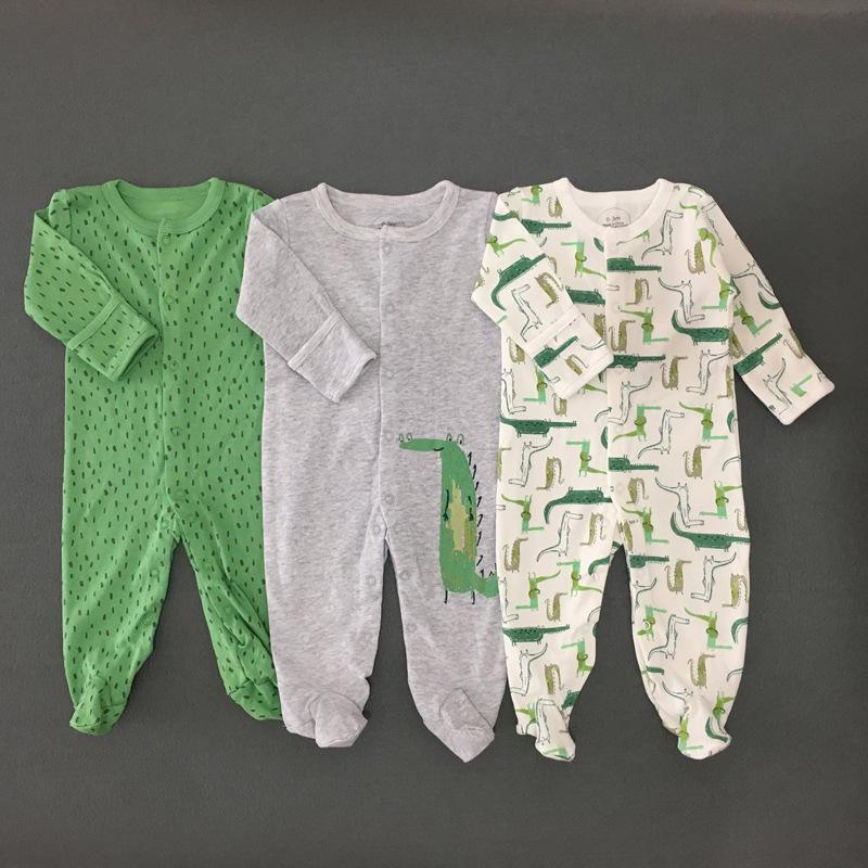 Spring & Autumn Baby Jumpsuit: Foot-Covering, Cotton Romper Pajamas for Newborn Boys & Girls