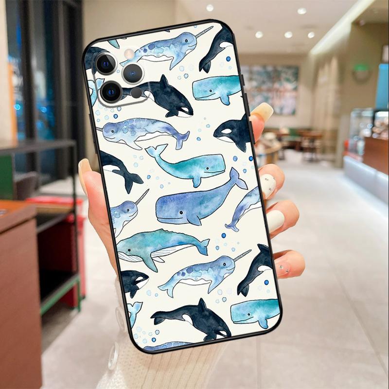 Baby Whale Phone Case For iPhone 17 16 15 14 13 11 12 Pro Max Mini 16 Plus 16e 17 Air Protective Cover
