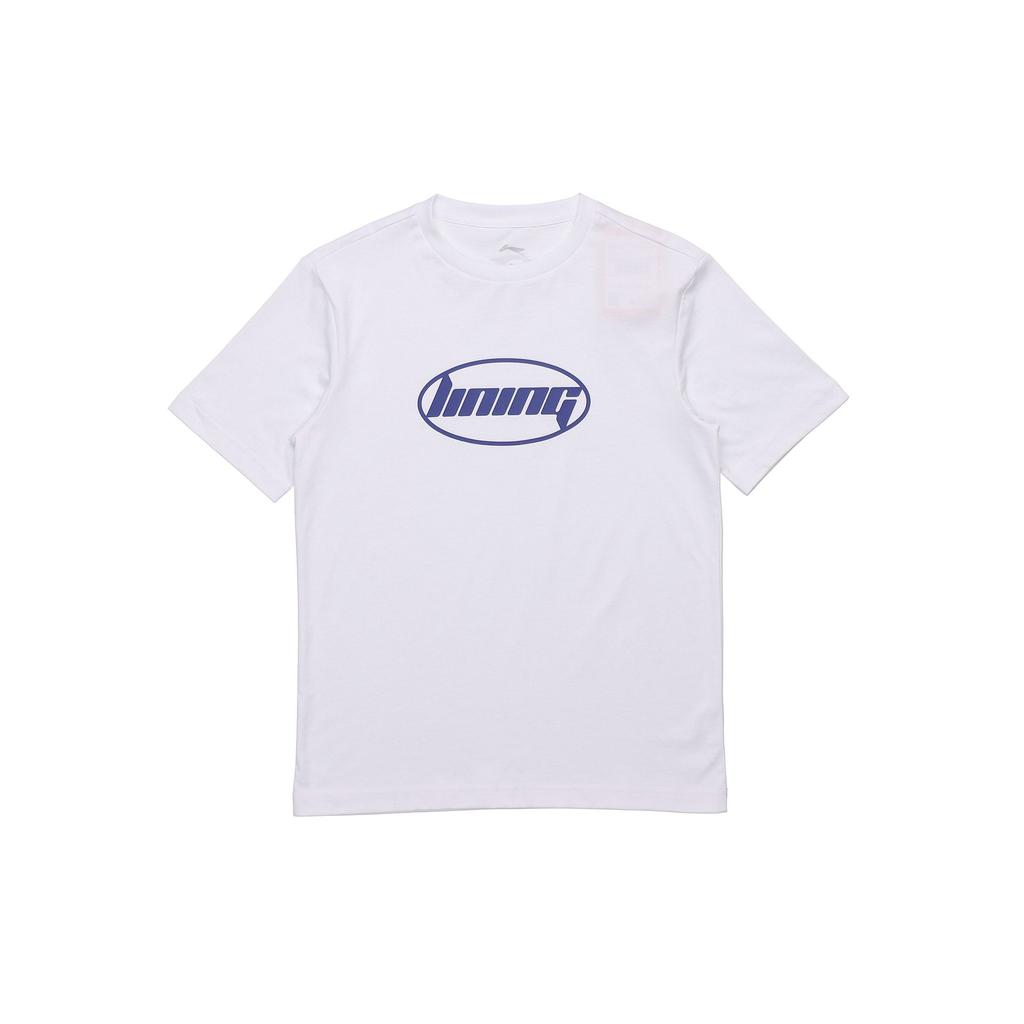 Li-Ning Letter Print Short Sleeve T-Shirt Unisex Tops White AHSQ412-1
