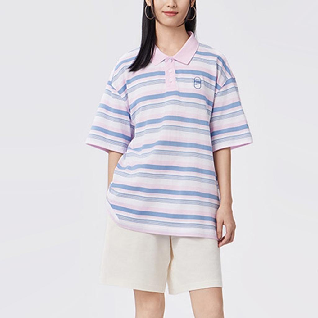 Puma Downtown Color Block Striped Short Sleeve Polo Shirt Unisex Polo Shirts Light-Pink 630119-93