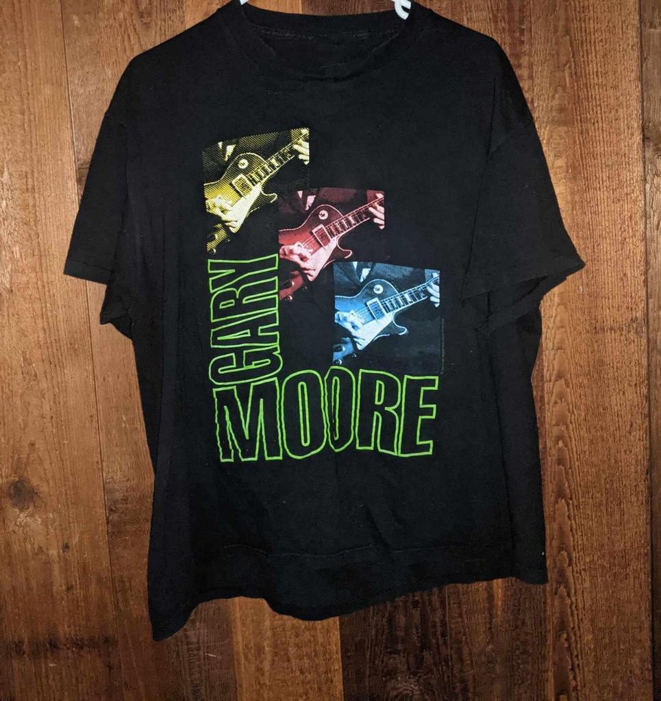 Vtg GARY MOORE Gift For Fans Heavy Cotton Black All Size Unisex Shirt MM1330