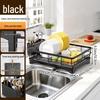 Brangdy Carbon Steel Kitchen Dish Drying Rack with Cutlery Holder